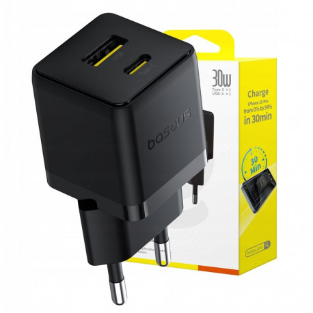 Baseus Palm 30W USB-C USB-A seinalaadija must