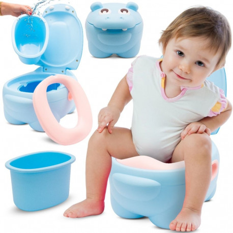 Nocnik antypoślizgowy z oparciem, wkładem i klapą, miękka wyściółka HIPPO niebieski