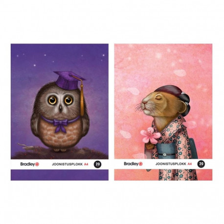 Bradley joonistusplokk A4, 20 lehte 160g Lucky Laika