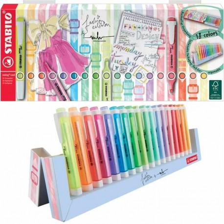 STABILO tekstimarker, swing cool, 8 neooni + 10 pastelset