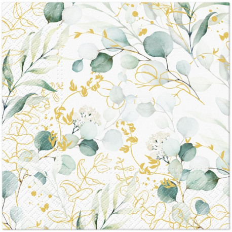 salvrätikud paberist kuldne eukalüpt 33x33cm 20tk