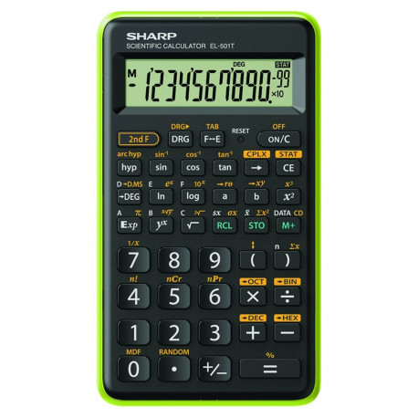SHARP CALCULATOR SCIENTIFIC 10D 146 FUNCTIONS BLISTER GREEN EL501TBGR