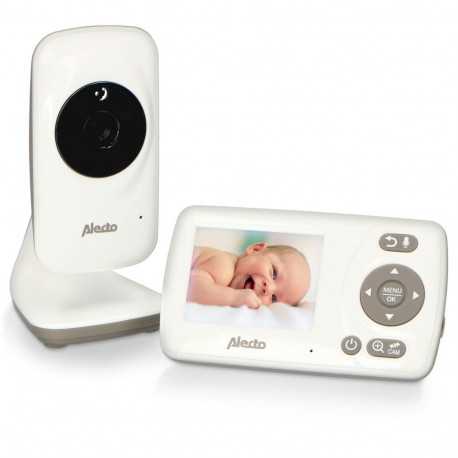 Alecto Babyphone mit Kamera und 2,4 Zoll Farbdisplay, weiß/taup