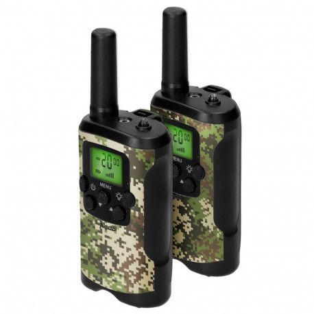 Alecto walkie-talkie 2-osaline komplekt lastele, 7 km ulatus, kamuflaaž