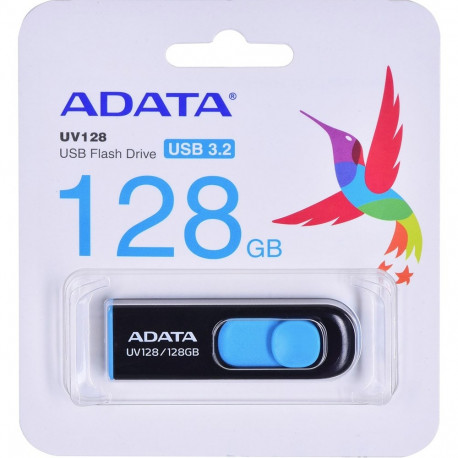 ADATA DashDrive UV128 128GB USB flash drive USB Type-A 3.2 Gen 1 (3.1 Gen 1) Black, Blue