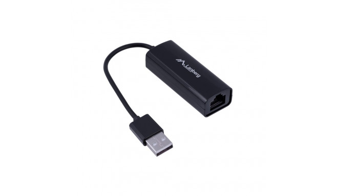 Lanberg NC-0100-01 kaabli liidese/sugupoolte adapter USB-A RJ-45 must