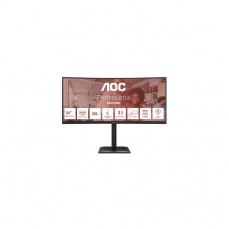 AOC E4 CU34E4CV computer monitor 86.4 cm (34") 3440 x 1440 pixels UltraWide Quad HD LCD Bla