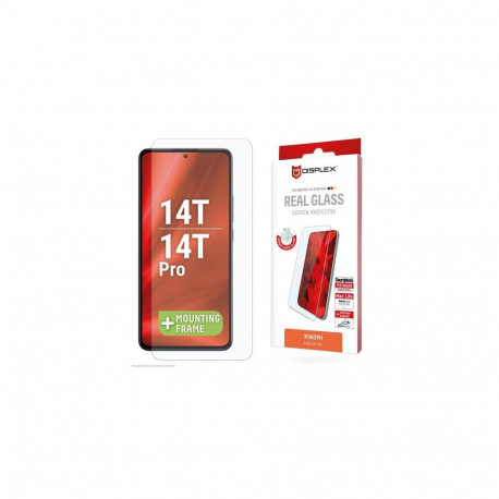 Displex Screen Protector (10H) for Xiaomi 14T, 14T Pro, Eco Mounting Frame, scratch resistant