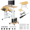 Maclean mobile desk. adjustable, MC-124 W