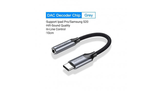 ADAPTER USB-C TO AUDIO 3.5MM/0.1M BGMHA VENTION