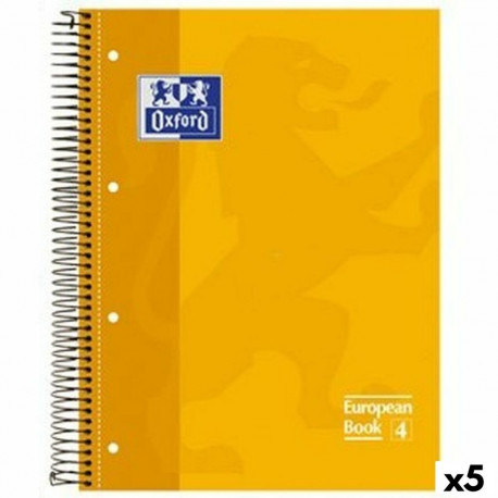 Notebook Oxford Classic Yellow A4 80 Sheets (5 Units)