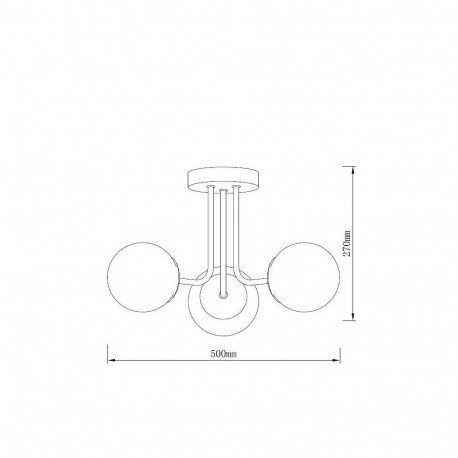 CEILING LIGHT RAILE 3XE27 GOLD
