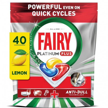 CAPS DISW FAIRY PLATINUMPLUS LEMON 40PCE