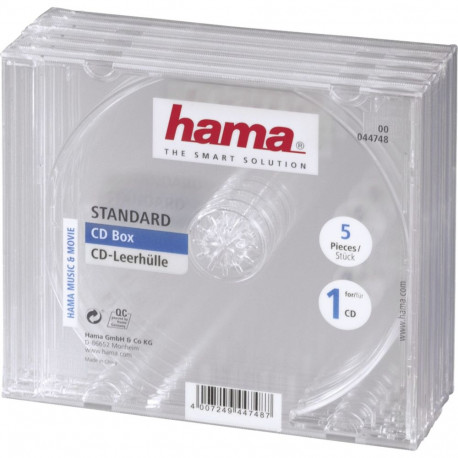 Hama CD Jewel-Case läbipaistev 1x5 44748
