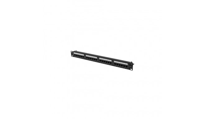 PATCH PANEL 24 PORT 1U 19" CAT.6A UTP BLACK LANBERG