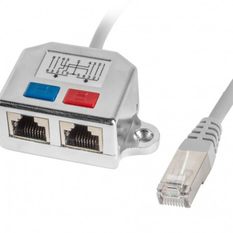 RJ45->2X RJ45 LAN SPLITTER ADAPTER FTP CABLE 15CM LANBERG