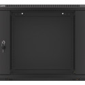 RACK CABINET 19" WALL-MOUNT 9U/600X600 (FLAT PACK) WITH GLASS DOOR BLACK LANBERG V2