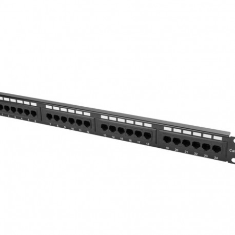Lanberg patch-paneel 24 pordiga 1U 19" Cat.6 UTP, must