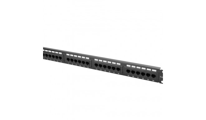 Lanberg patch-paneel 24 pordiga 1U 19" Cat.6 UTP, must