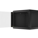 RACK CABINET 19" WALL-MOUNT 9U/600X600 (FLAT PACK) WITH GLASS DOOR BLACK LANBERG V2