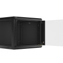 RACK CABINET 19" WALL-MOUNT 9U/600X600 (FLAT PACK) WITH GLASS DOOR BLACK LANBERG V2