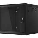 RACK CABINET 19" WALL-MOUNT 9U/600X600 (FLAT PACK) WITH GLASS DOOR BLACK LANBERG V2