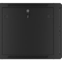 RACK CABINET 19" WALL-MOUNT 9U/600X600 (FLAT PACK) WITH GLASS DOOR BLACK LANBERG V2