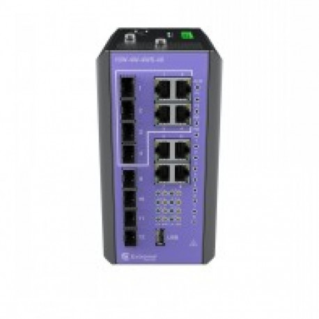 EXTREME 12-PORT INDUSTRIAL SWITCH 4X1GB 90W POE, 4X1GB 90W POE SHARED WITH 4X1GB SFP, PLUS 4 10GB SF