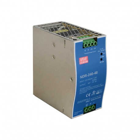 ZASILACZ IMPULSOWY NA SZYNĘ DIN MEAN WELL NDR-240-48 48V/240W/5A