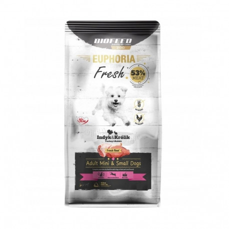 BIOFEED Euphoria Fresh Adult Turkey with rabbit XS/S - dry dog food - 500g