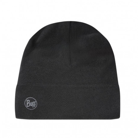 BUFF MERINO MIDWEIGHT BEANIE SOLID BLACK Cap.