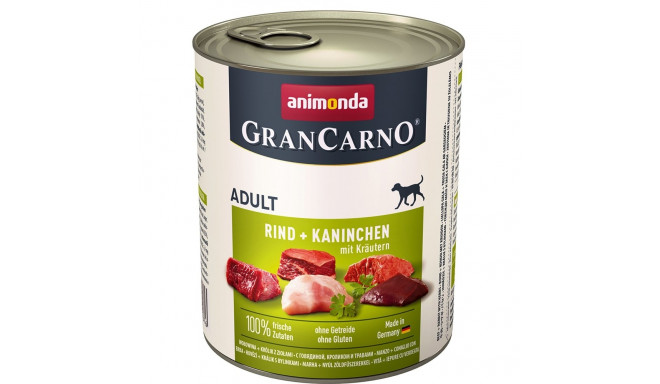 ANIMONDA GranCarno Adult veiseliha, küülik ja ürdid märg koeratoit 800g