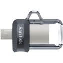 Sandisk Ultra Dual m3.0 USB mälupulk 64 GB USB Type-A / Micro-USB 3.2 Gen 1 (3.1 Gen 1) must, hõbeda