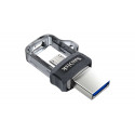 Sandisk Ultra Dual m3.0 USB mälupulk 64 GB USB Type-A / Micro-USB 3.2 Gen 1 (3.1 Gen 1) must, hõbeda