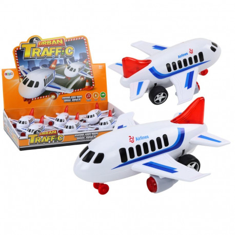 Samolot Pasażerski Światła Dźwięki Napęd Biały