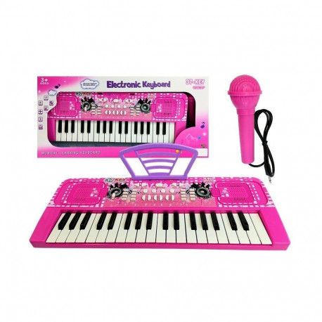 Keyboard Pianino Organy Dla Dzieci 37 Klawiszy z Mikrofonem Różowy