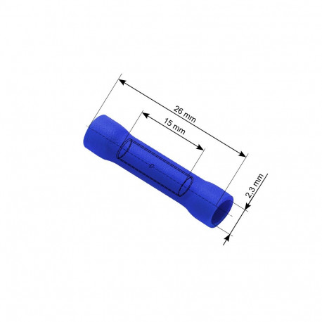 43-026# Konektor łącznik izolowany 2,3/26mm niebieski 100szt.