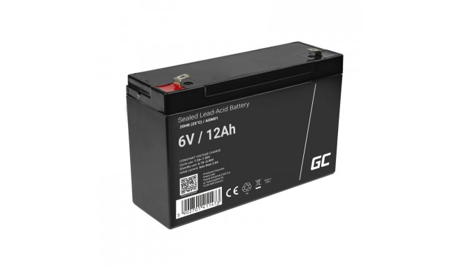 Here are the typical specifications and applications for a 6V 12Ah AGM Battery:
