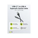 Goobay USB-C – USB-A ülipehme tekstiilkaabel metallist pistikutega | 74526 | USB-C – USB-A