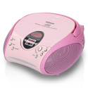Lenco SCD-24 kaasaskantav raadio CD-mängijaga roosa Lenco SCD-24 kaasaskantav raadio CD-mängijaga roosa