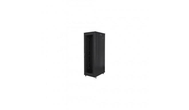 LANBERG 19-tolline põrandal seisev rack-kapp 42U/800x1000 kokkupandav võrguuksega must
