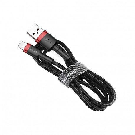 Kaabel USB 2.0, A pistik A - IP Lighning pistik, 1m, nailonist põimitud, must, Cafule BASEUS