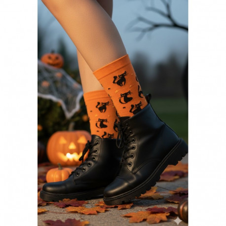 SOKISAHTEL BRAM mustade kassidega Halloweeni sokid 444, 446