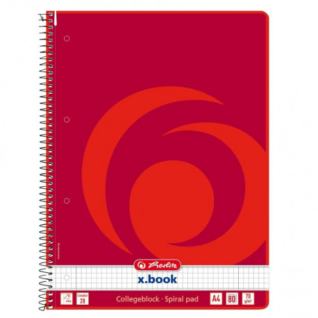 Herlitz spiraalkaustik A4/80 ruuduline College aukudega