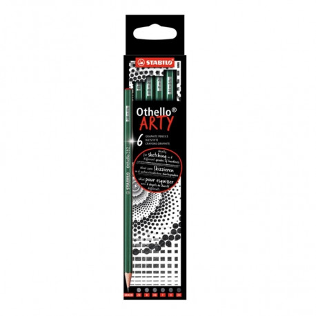 STABILO harilik pliiats, Othello 282 ARTY, 6 tk: 2B, B, HB, F, H, 2H