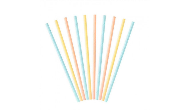 Joogikõrred kartongist - pastelsed, 19,5 cm, 10 tk