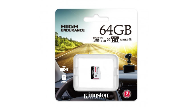 Kingston memory card 64GB microSDXC Endurance cl. 10 UHS-I 95 MB/s