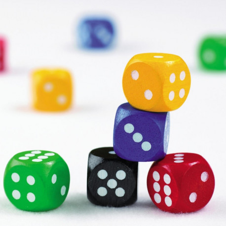 Täringud, värvilised, 16 x16 mm, 20 tk