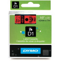 Dymo etiketilint D1 12mmx7m, must/punane