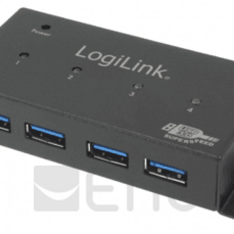 LogiLink USB 3.0 jaotur 4-port metallist toiteplokiga